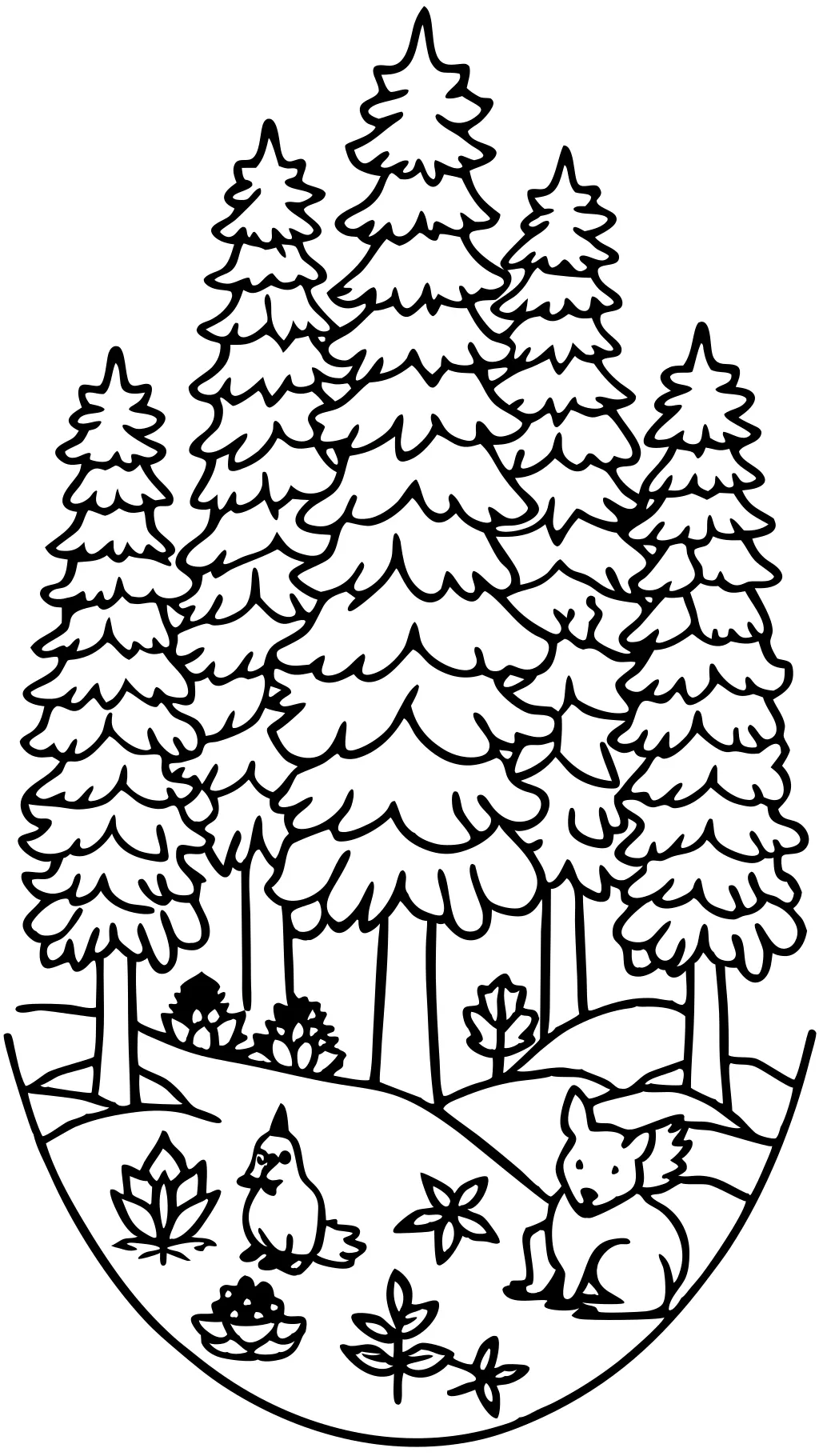 pine tree coloring page